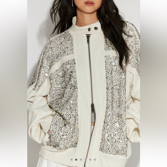 Free People Jackets & Blazers - Free People Sparkle Sweatshirt Jacket - Size M/S/XS